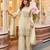 white embroidered palazzo style salwar suit
