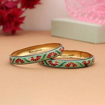Multi color hand painted meenakari bangle 1
