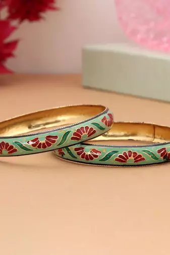 Multi color hand painted meenakari bangle