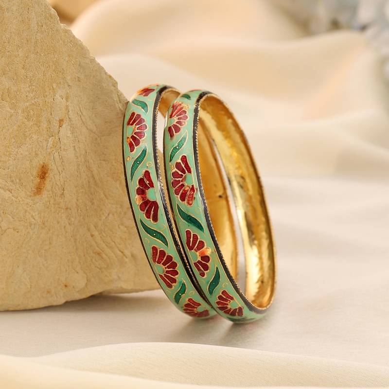 Multi color hand painted meenakari bangle