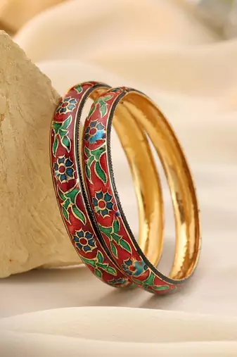 Multi color hand painted meenakari bangle