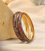 Multi color hand painted meenakari bangle