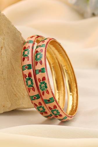 Multi color hand painted meenakari bangle