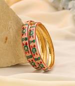 Multi color hand painted meenakari bangle