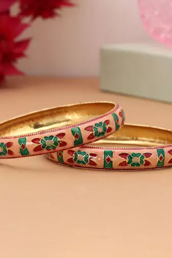 Multi color hand painted meenakari bangle