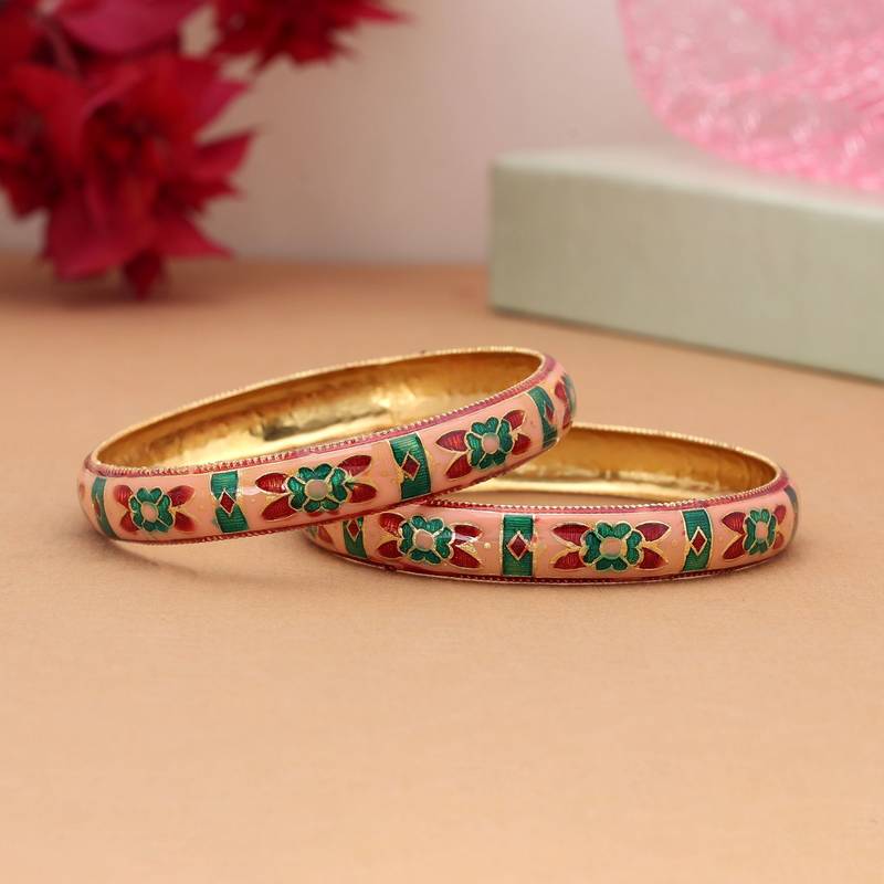 Multi color hand painted meenakari bangle