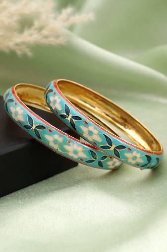 Multi color hand painted meenakari bangle