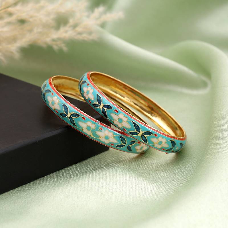 Multi color hand painted meenakari bangle