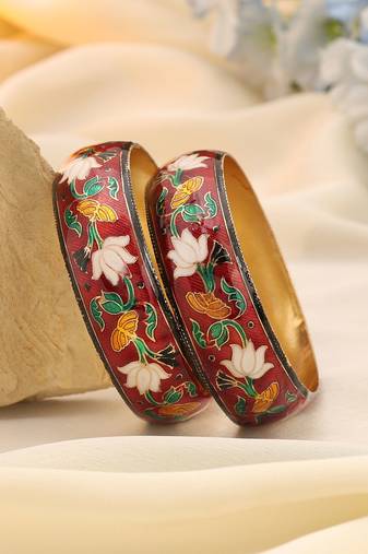 Multi color hand painted meenakari bangle