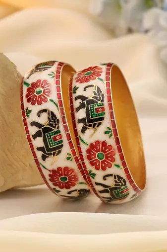 Multi color hand painted meenakari bangle
