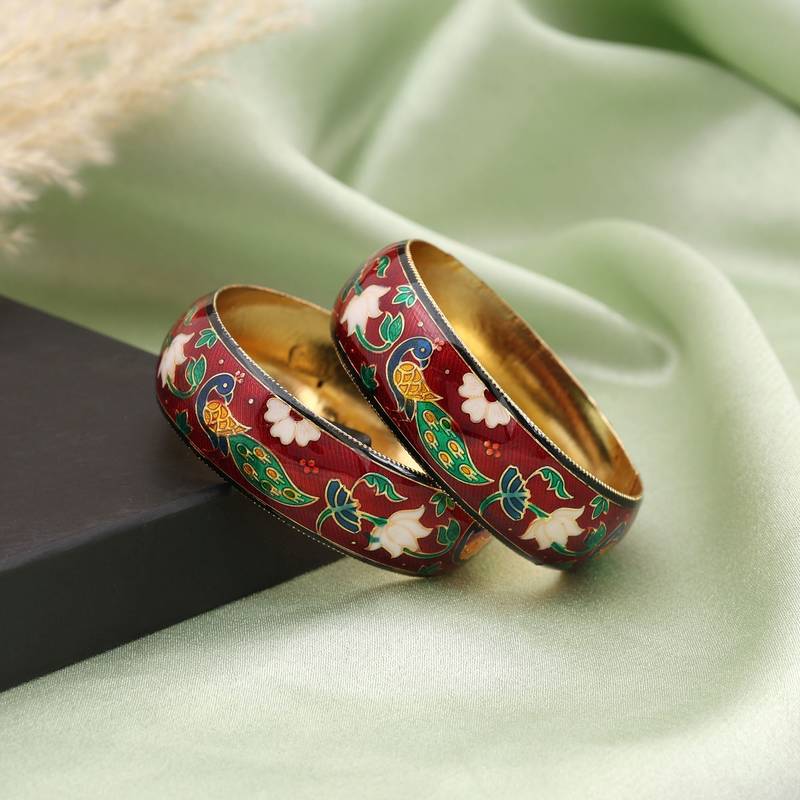 Multi color hand painted meenakari bangle