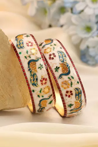 Multi color hand painted meenakari bangle