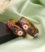 Multi color hand painted meenakari bangle