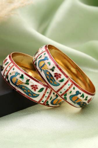Multi color hand painted meenakari bangle