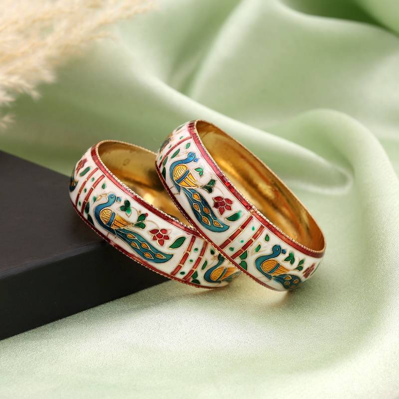 Multi color hand painted meenakari bangle