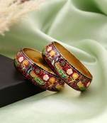 Multi color hand painted meenakari bangle