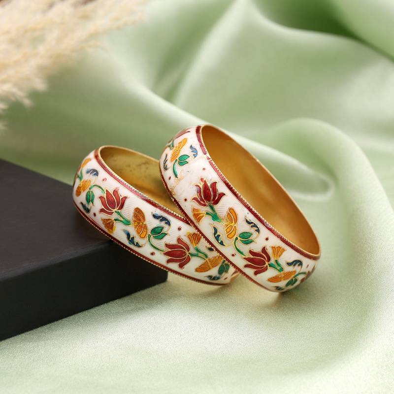 Multi color hand painted meenakari bangle