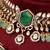 Gold plated kundan green stones choker necklace set