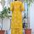 yellow floral printed regular pure cotton kurta with palazzos