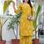 yellow floral printed regular pure cotton kurta with palazzos
