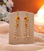 Yellow color meenakari earrings