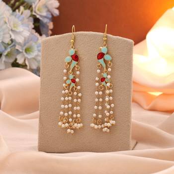 Sky blue color meenakari earrings 1