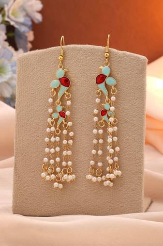 Sky blue color meenakari earrings
