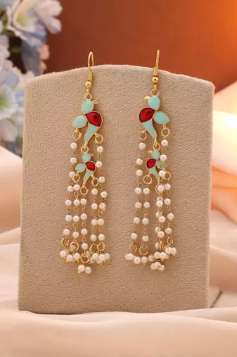 Sky blue color meenakari earrings