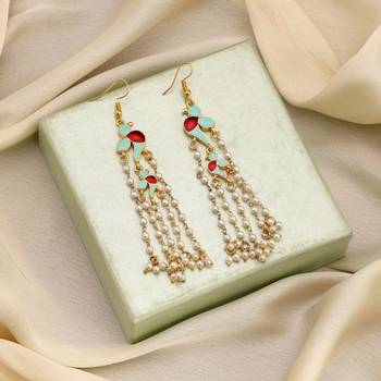 Sky blue color meenakari earrings 2