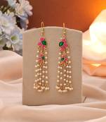 Pink color meenakari earrings
