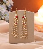 White color meenakari earrings