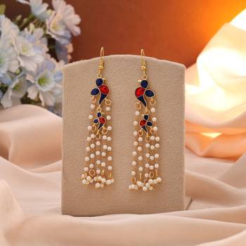 Blue color meenakari earrings 1