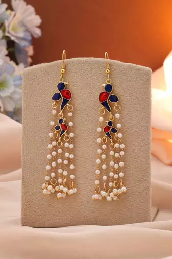 Blue color meenakari earrings