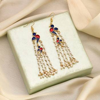 Blue color meenakari earrings 2