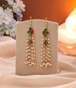 Green color meenakari earrings