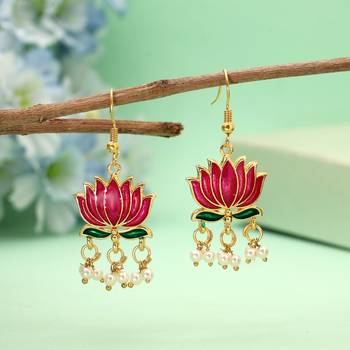Rani color lots design meenakari earrings 1