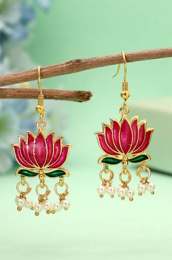 Rani color lots design meenakari earrings