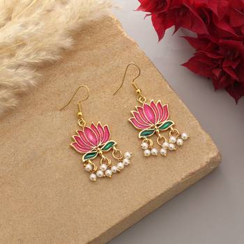 Rani color lots design meenakari earrings 2