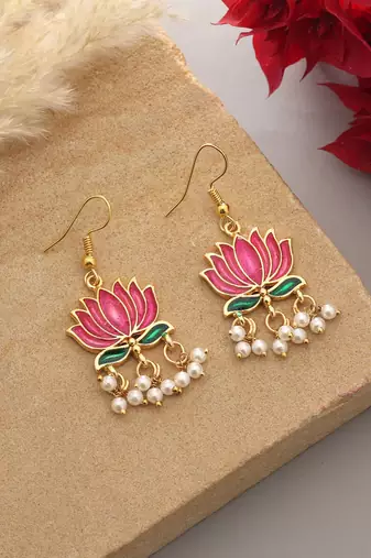 Rani color lots design meenakari earrings