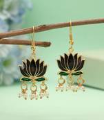 Black color lots design meenakari earrings