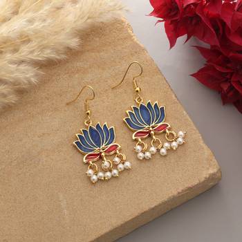 Blue color lots design meenakari earrings 2
