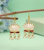 White color lots design meenakari earrings