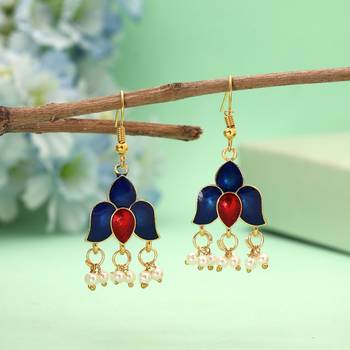 Blue color meenakari earrings 1