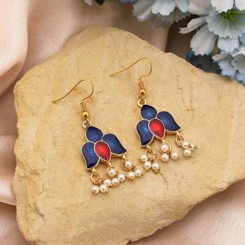 Blue color meenakari earrings 2