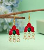 Rani color meenakari earrings