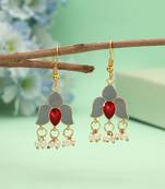 Grey color meenakari earrings