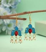 Turquoise color meenakari earrings