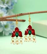 Maroon color meenakari earrings