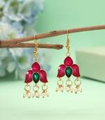 Magenta color meenakari earrings