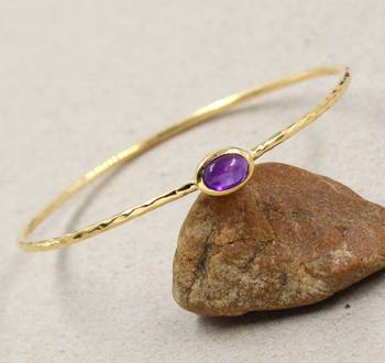 Purple amethyst bracelet | handmade 925 sterling silver jewelry | boho gemstone healing bracelet | gift for her 1